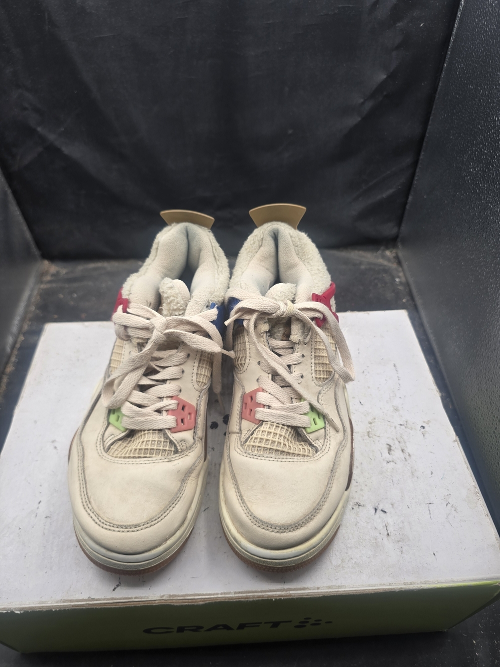 Jordan Women's Off-White Leather Sneakers with Multicolor Accents